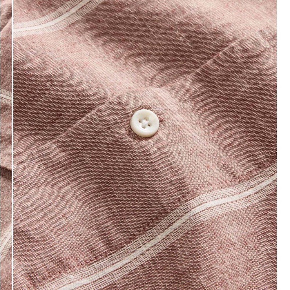 Taylor Stitch Short Sleeve Hawthorne Dried Fig Stripe - Picture 3 of 5